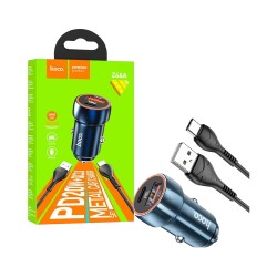 Hoco Z46 Blue Whale Car Charger PD20W+QC3.0 Sapphire Blue Hoco Z46 Blue Whale Car Charger PD20W+QC3.0 Sapphire Blue